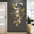 Circles with leaf Metal Wall Clock